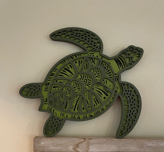 Turtle - 3 Layer Wood Lasered Wall Art