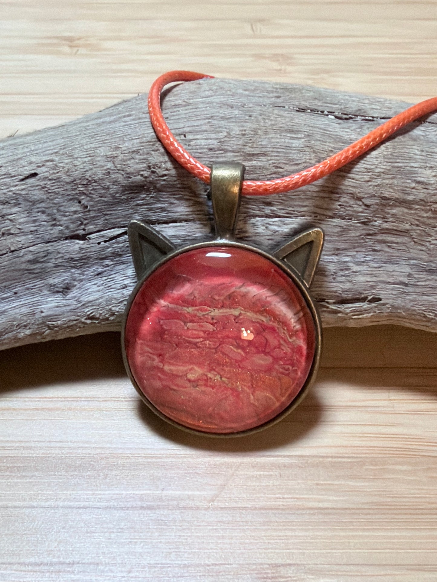 Cat Fluid Art Necklace