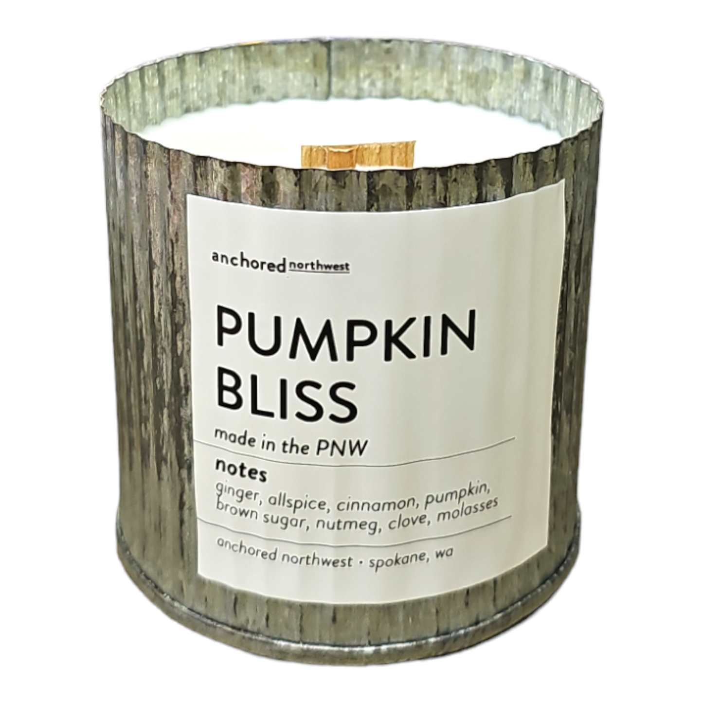 Pumpkin Bliss Rustic Vintage Wood Wick Fall Candle