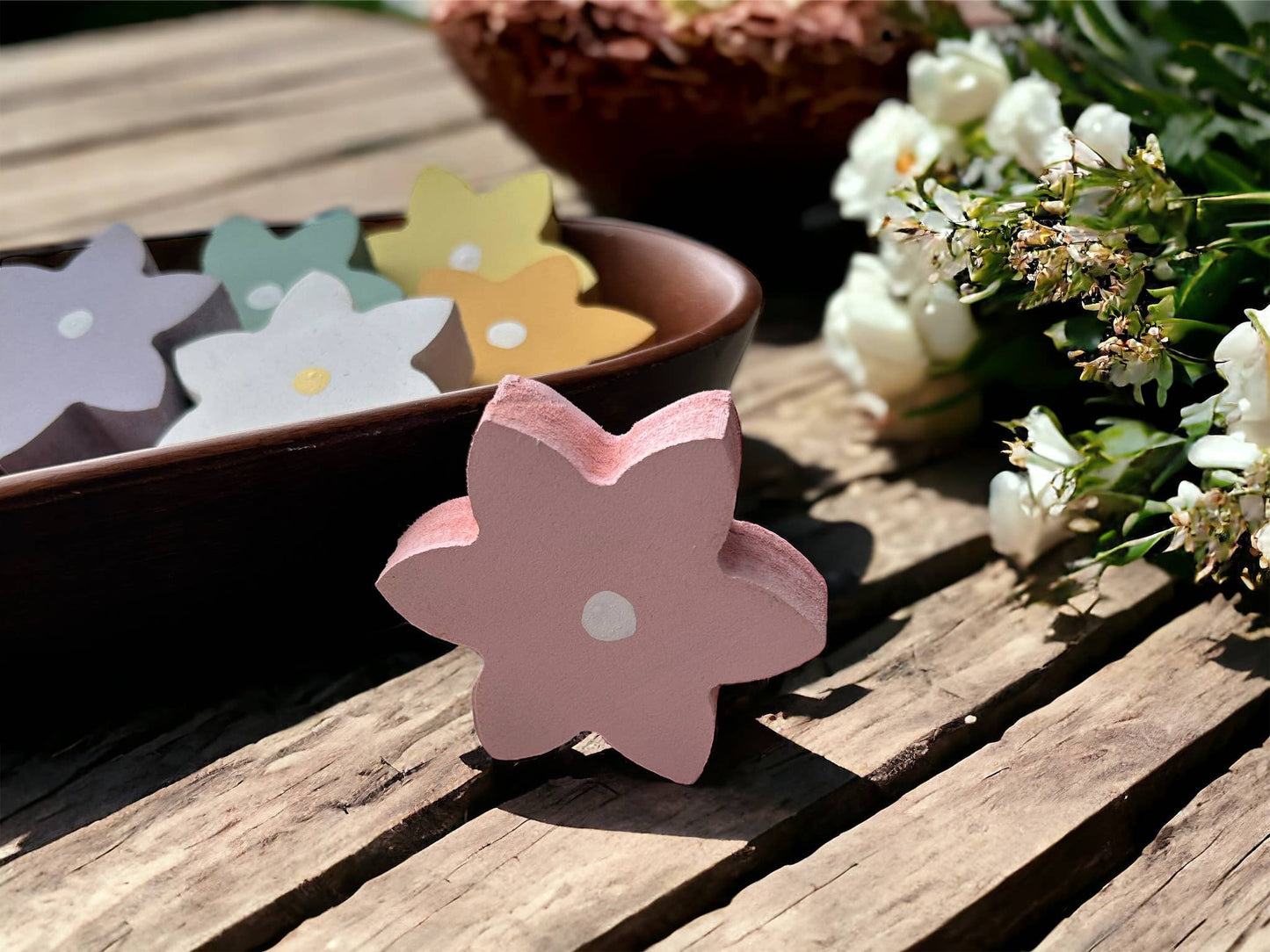 Primitive/Rustic MINI Wood Flowers Bowl Fillers