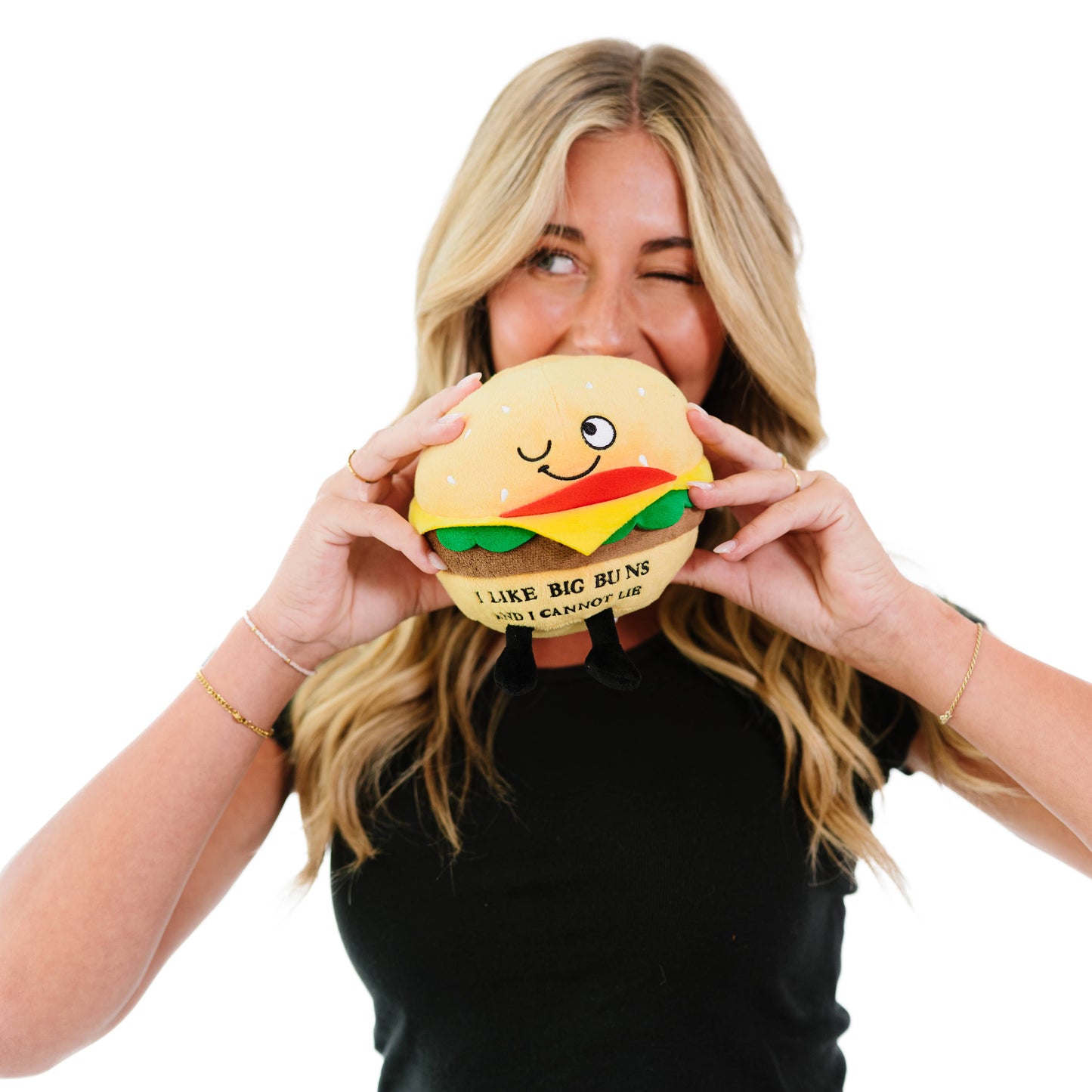 Funny Burger Plushie - White Elephant Gift for Friends