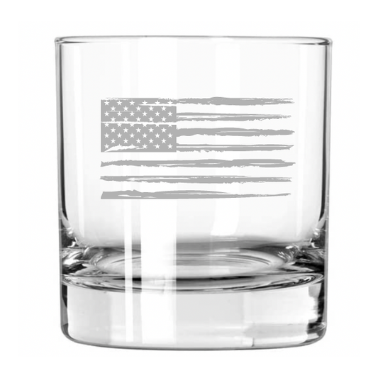 American Flag Rocks Glass, Patriotic Glassware