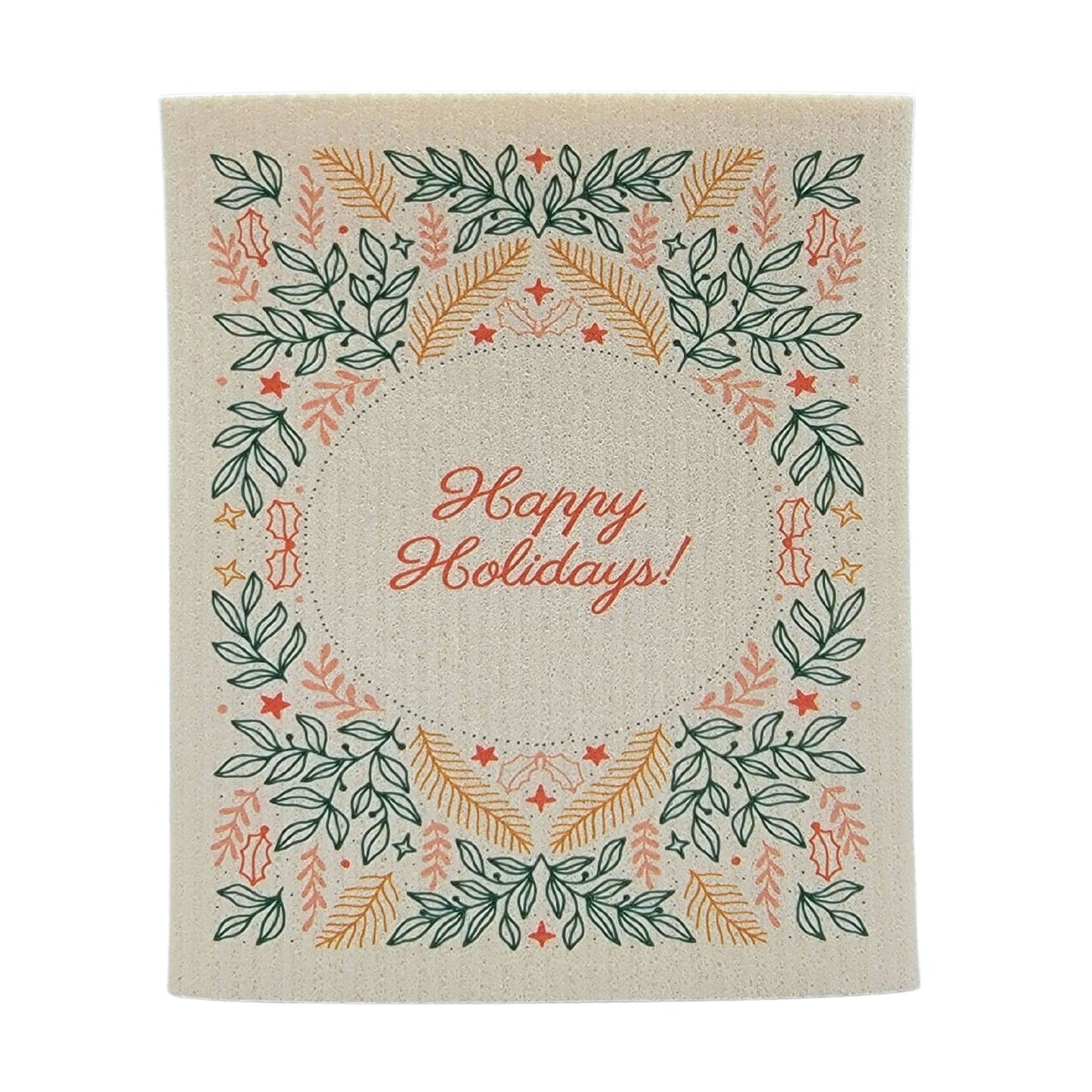 Happy Holidays Swedish Dishclothes - Holiday Decor