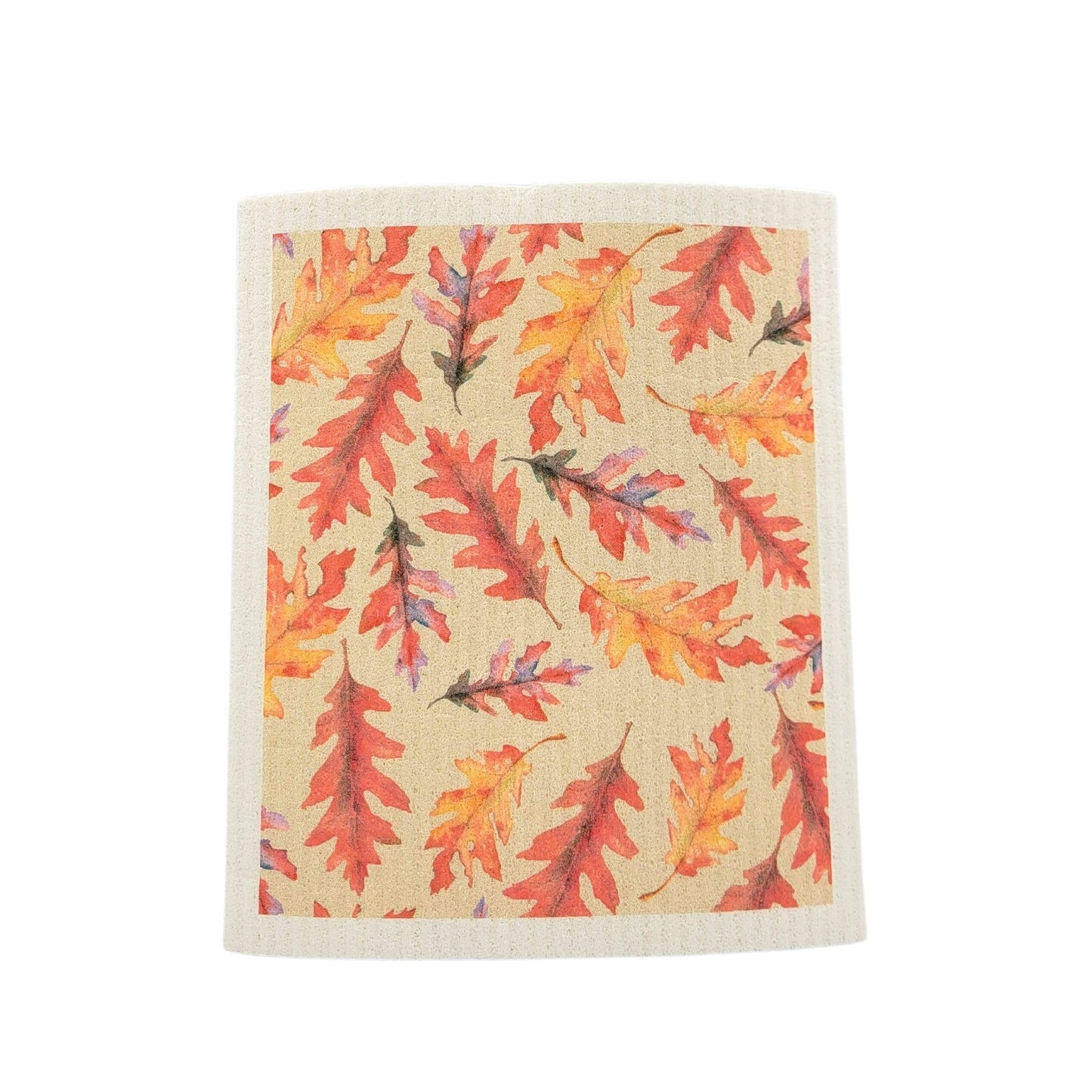 Autumn Falling Oak Leaves Swedish Dishcloth - Fall Decor