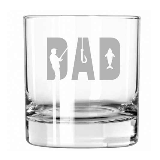 Fishing Dad Rocks Glass, Father's Day Glassware