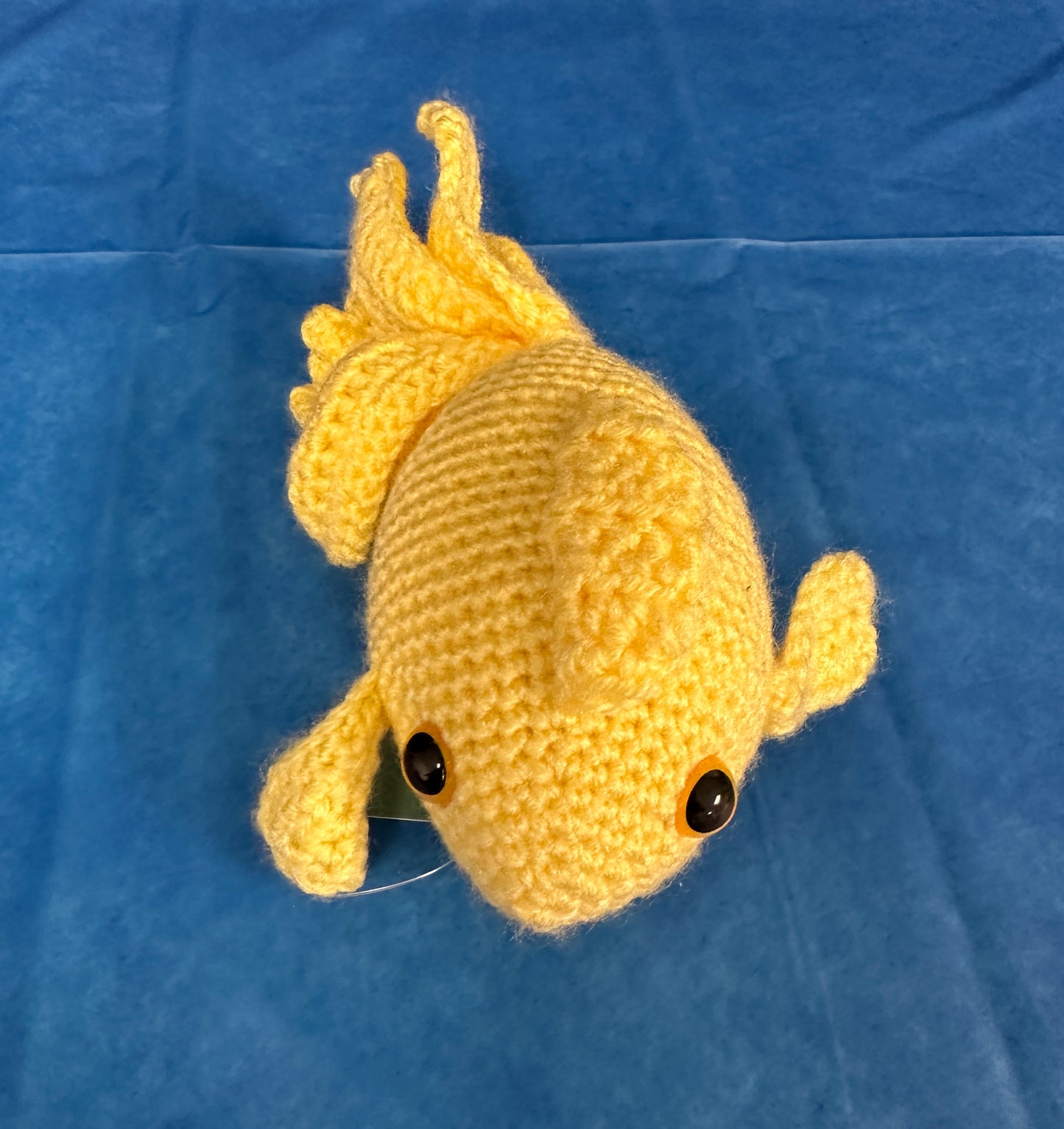 Yellow crochet goldfish