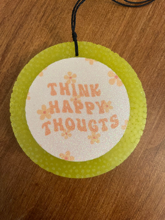 Think Happy Thoughts Round Freshie-Vanilla Pineapple Margarita