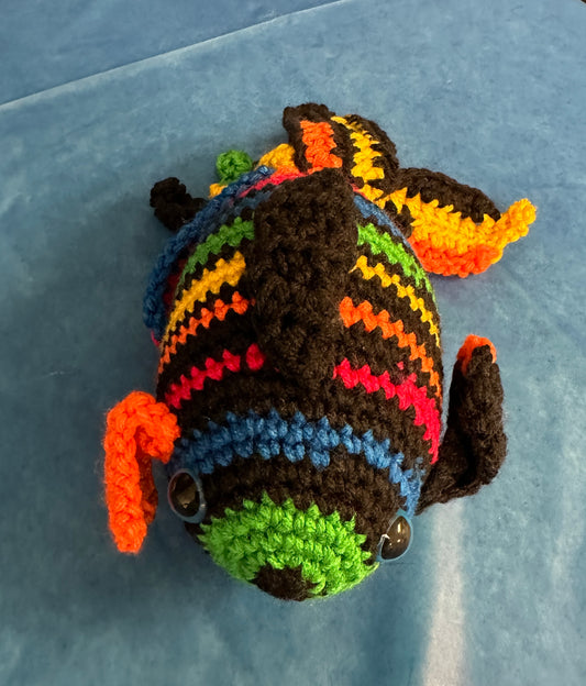 Rainbow crochet fish