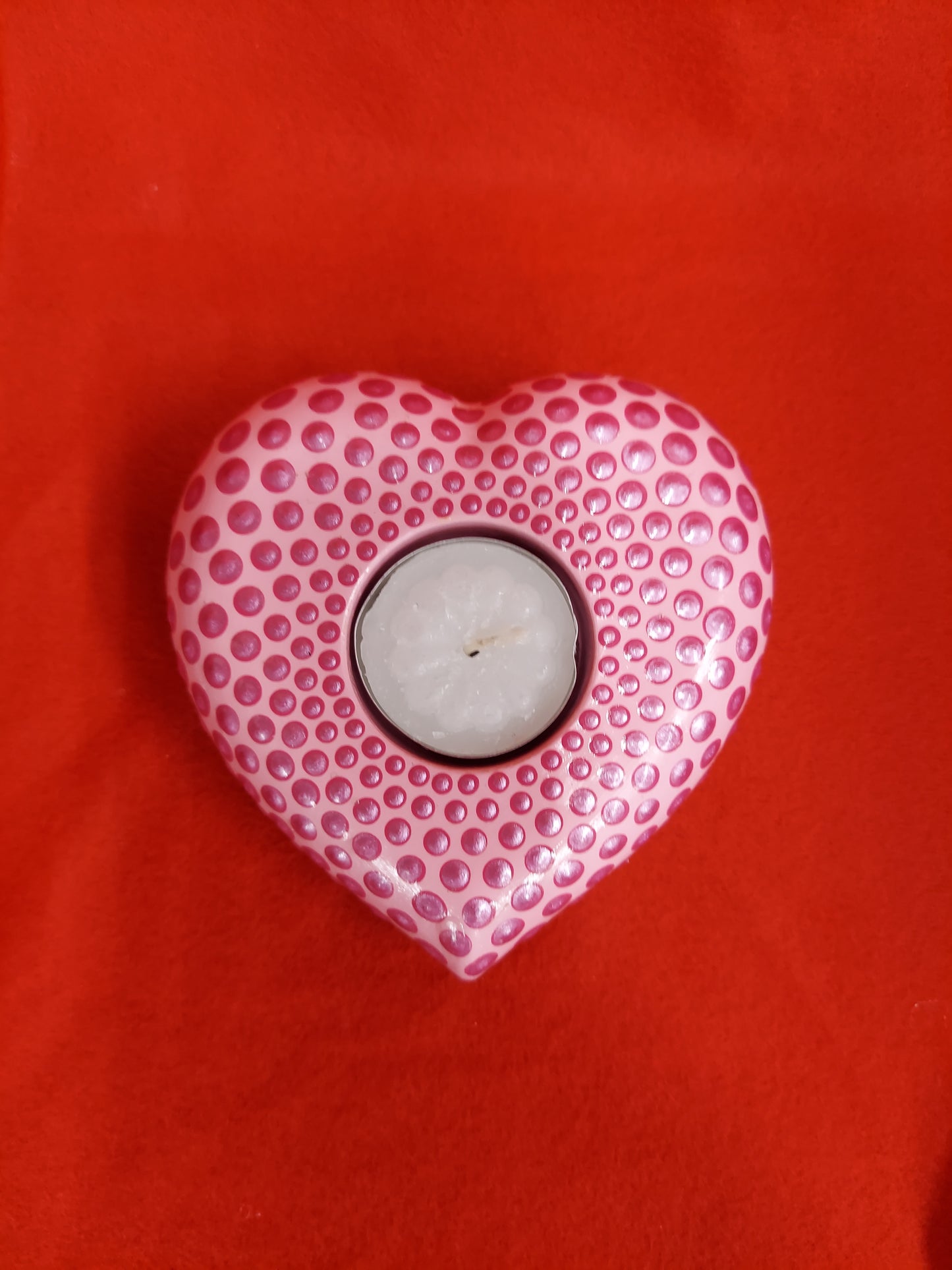 Mandala handcast Heart tealight holder