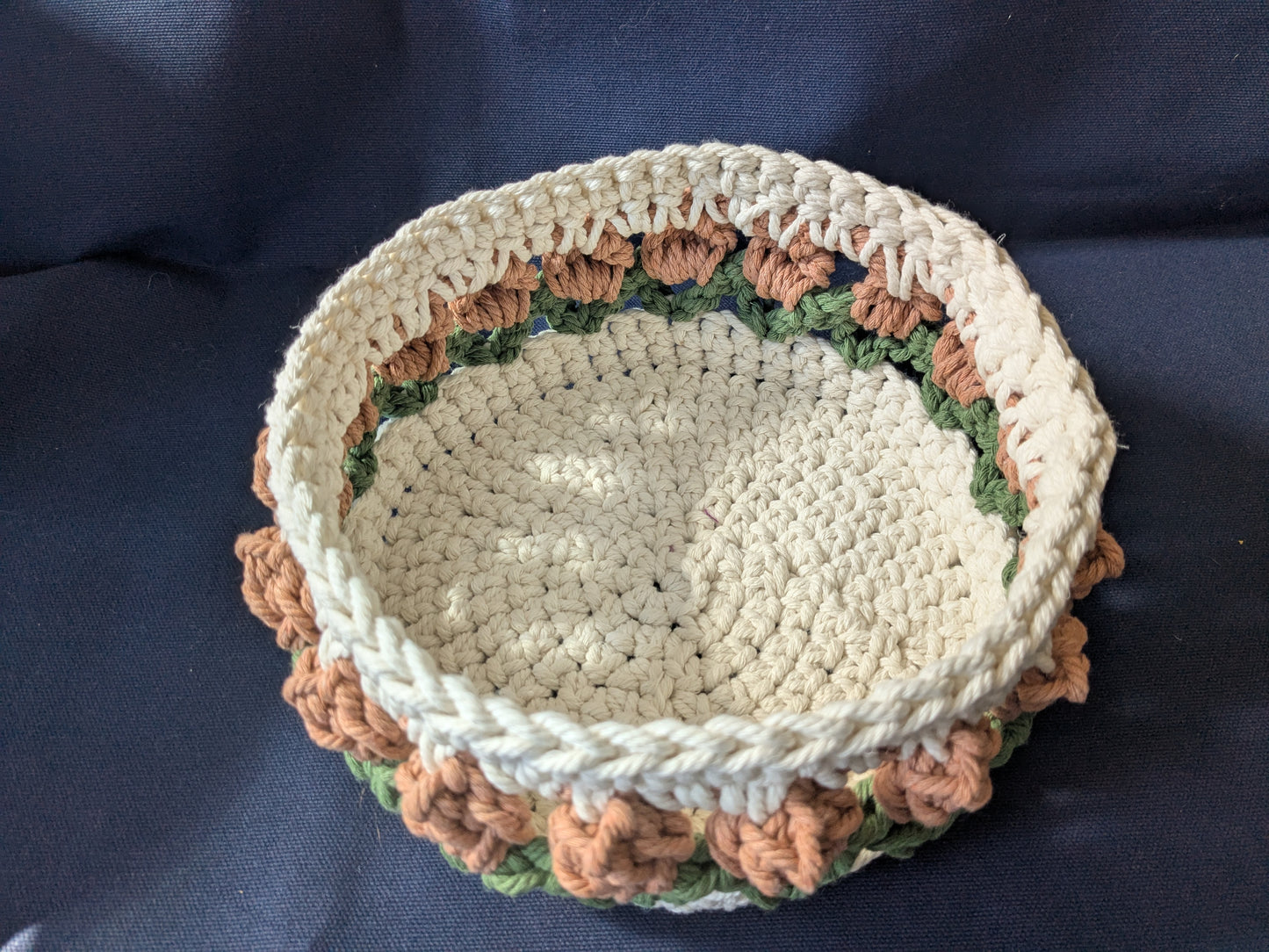 Crochet cotton rope basket