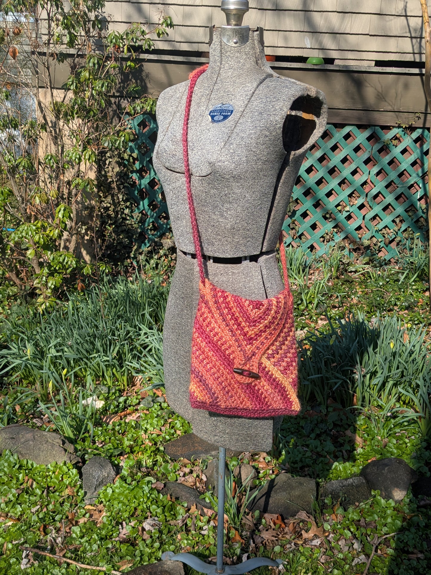 Crochet crossbody satchel