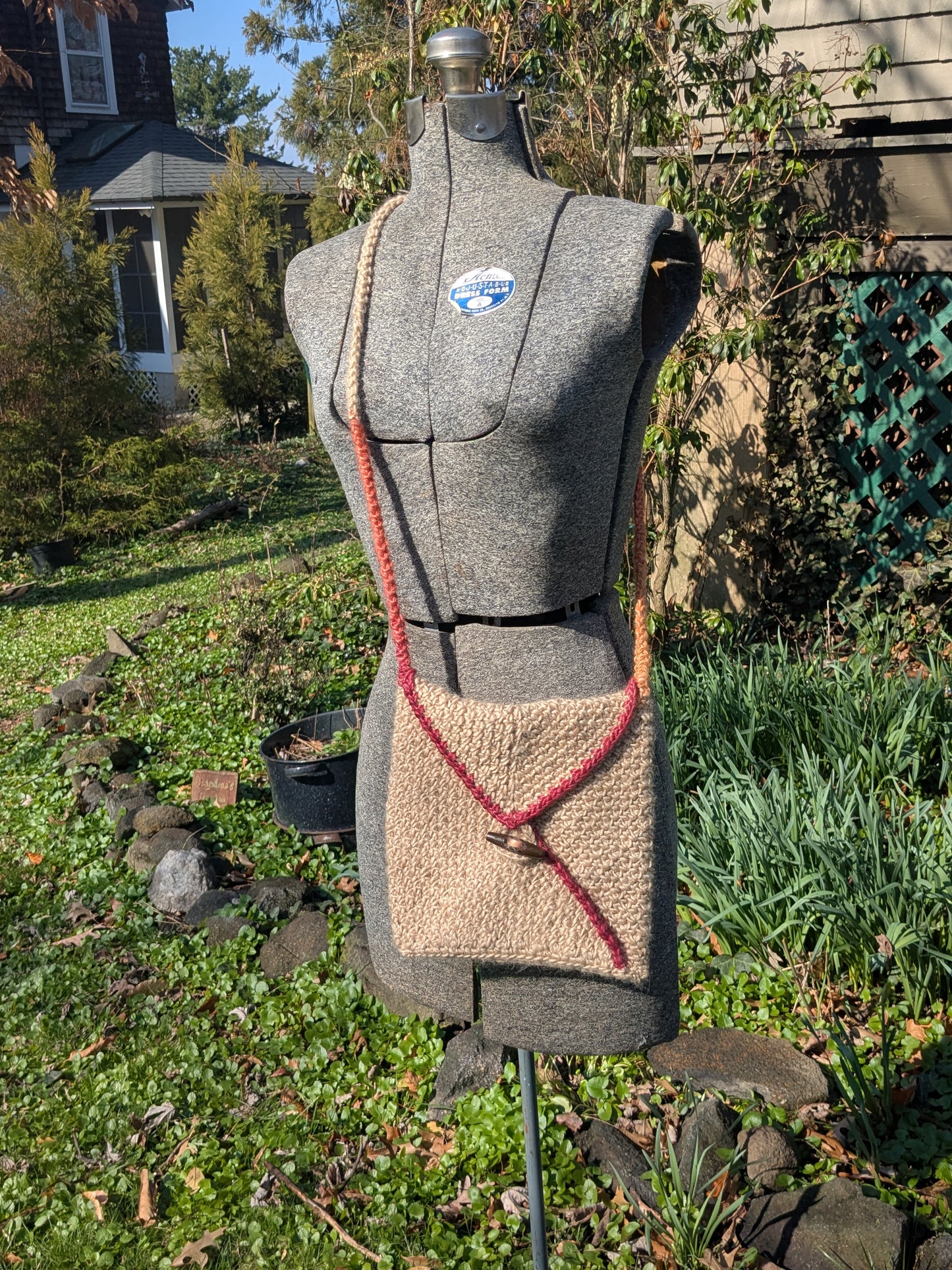 Crochet crossbody satchel