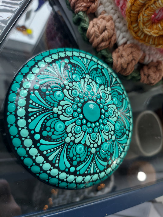Mandala handcast Stone 4.5 inch
