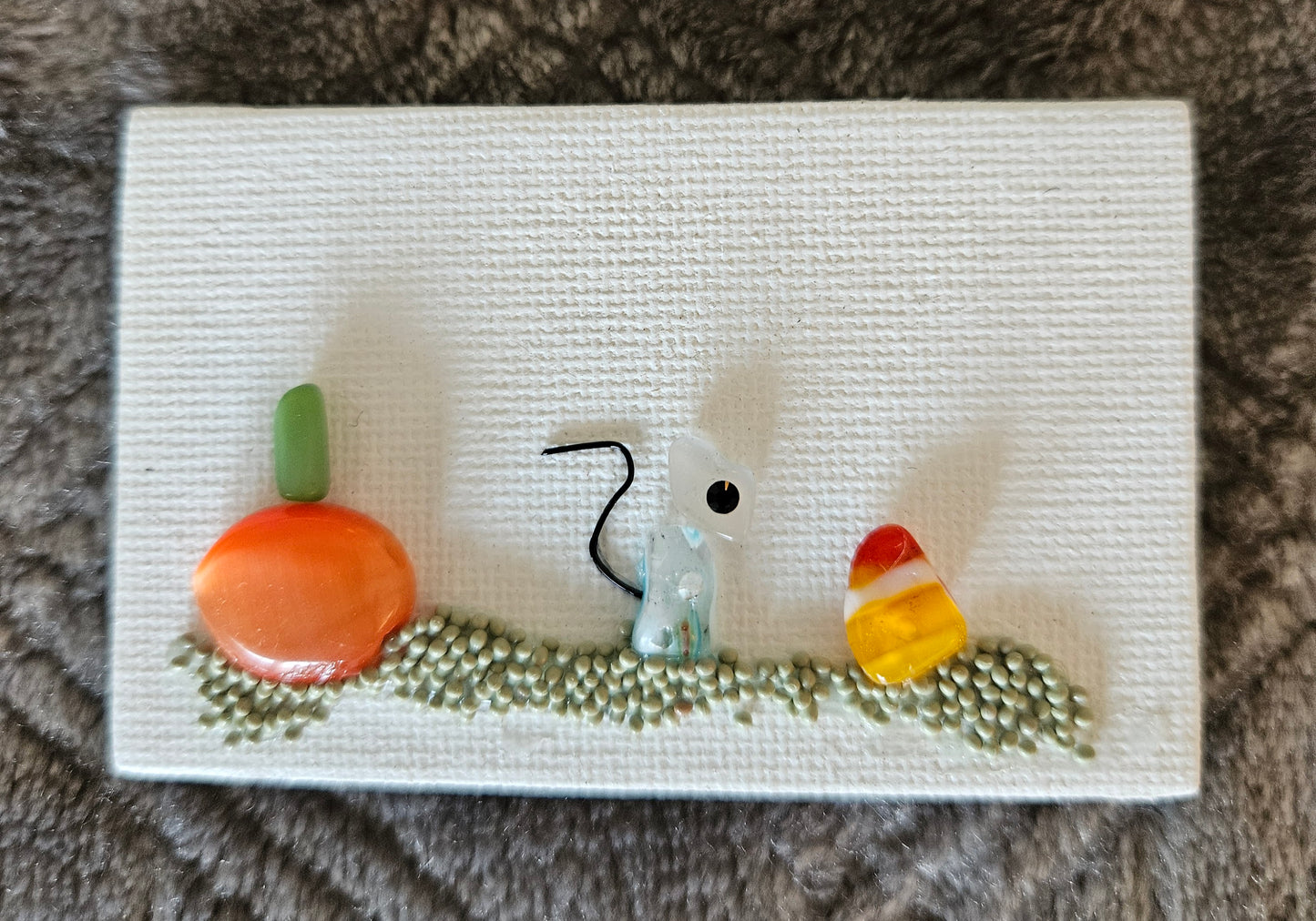 Glass Pumpkin, Mouse, Candy Corn Magnet