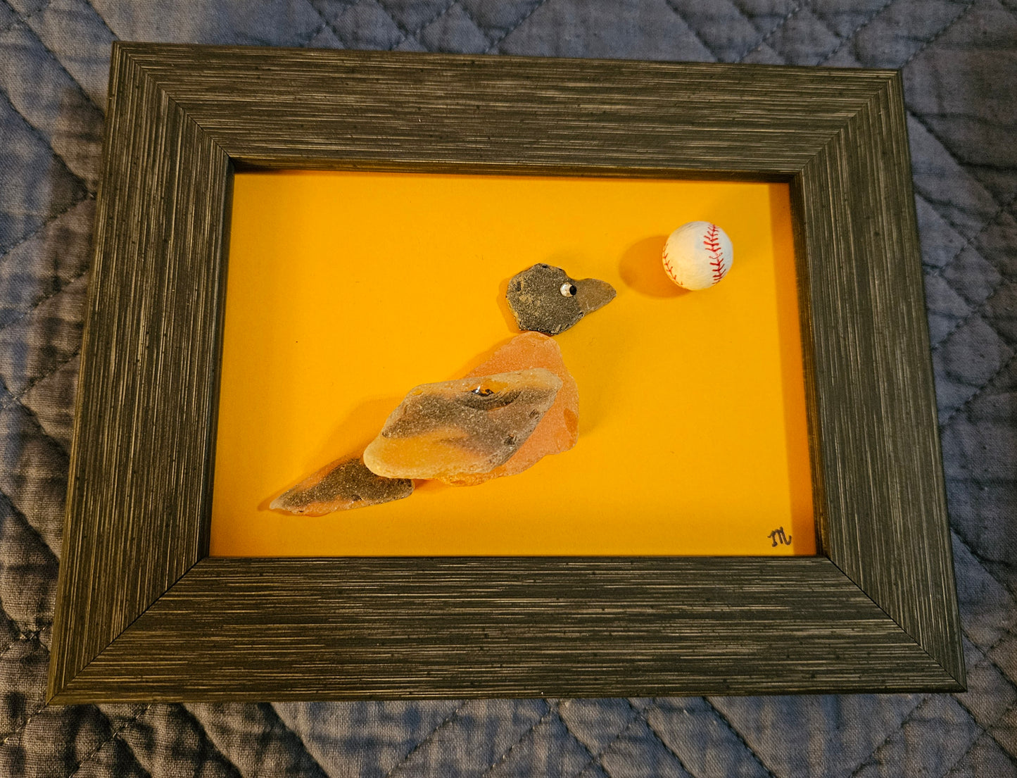 Sea Glass Oriole with Baseball