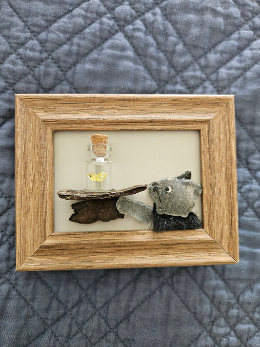 Sea Glass Cat and Fish