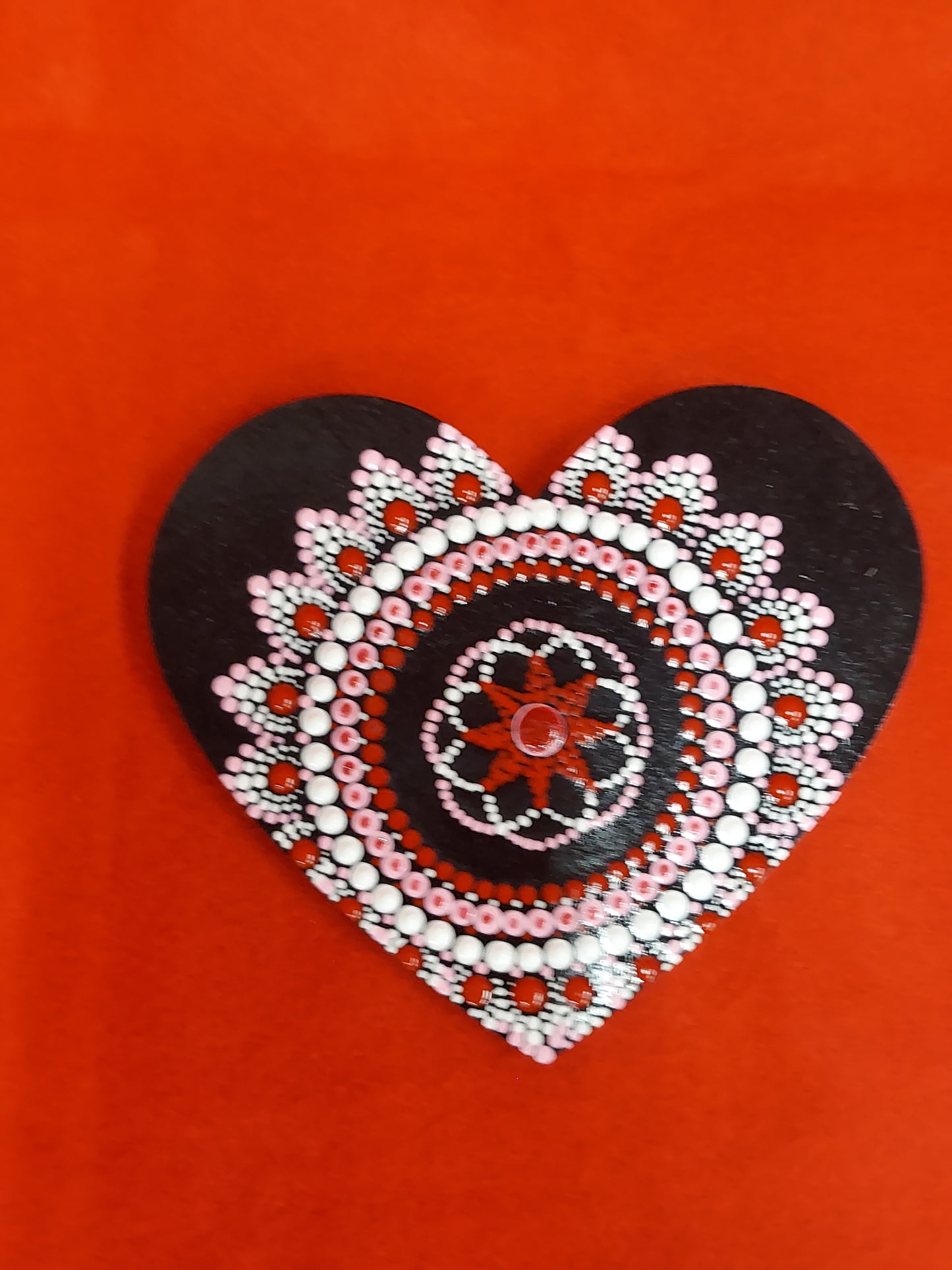 Mandala Wood Heart magnet