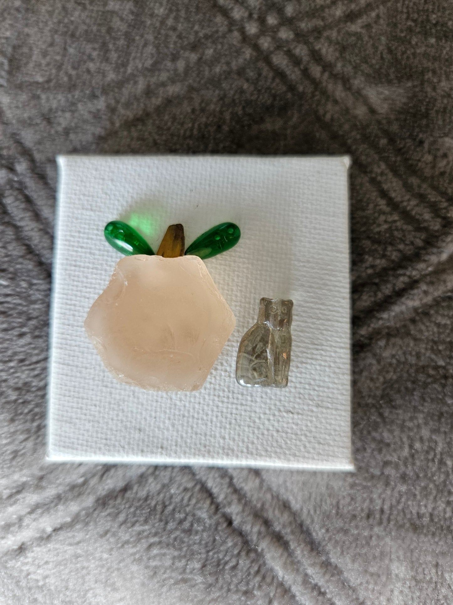 Glass Pumpkin and Silver Cat Magnet