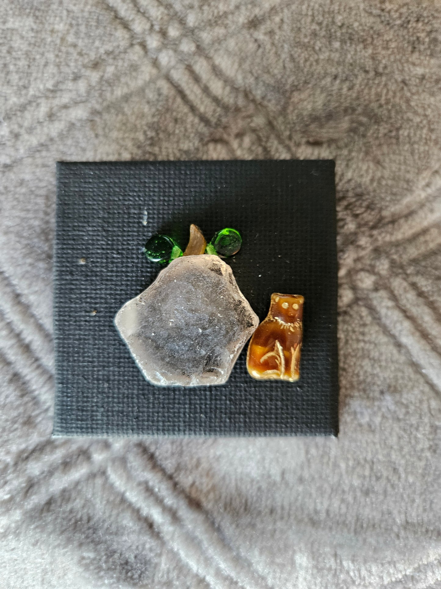 Glass Pumpkin and Orange Cat Magnet