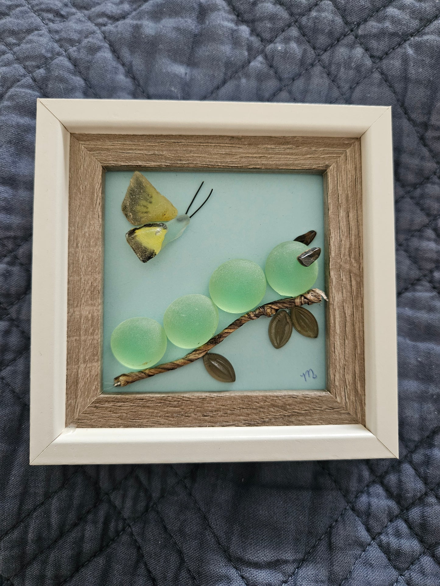 Sea Glass Butterfly and Caterpillar