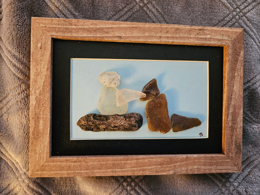 Sea Glass Person With Dog