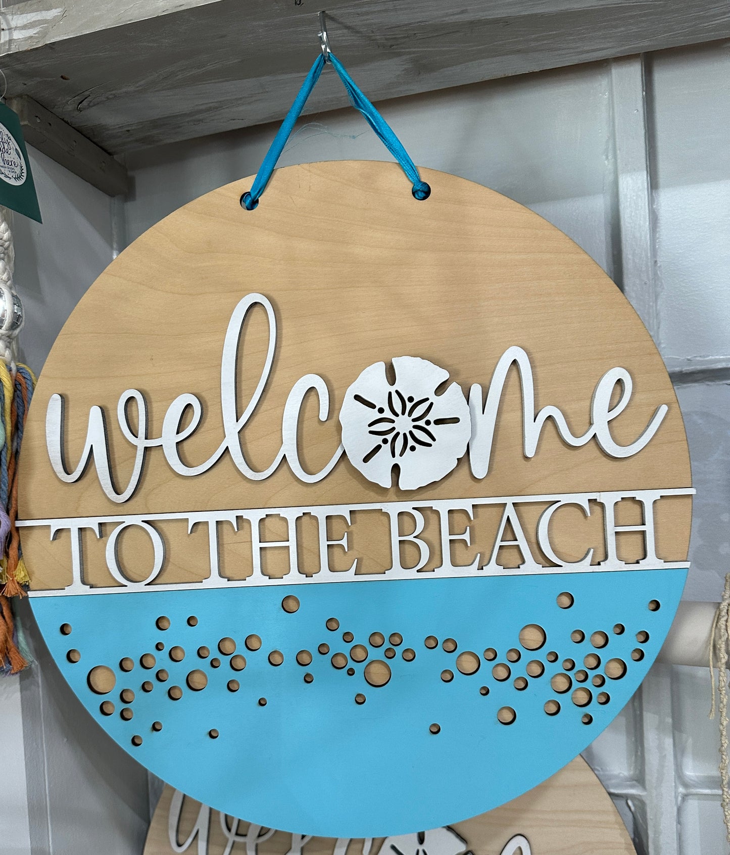 Welcome to the beach door sign