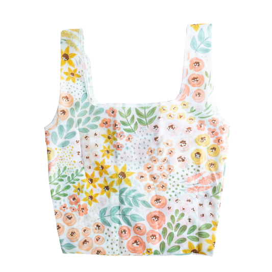 White Floral Reusable Bag