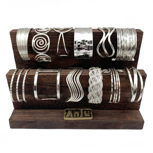 Silver Cuff Bracelet Prepack - 12 Cuffs and Display